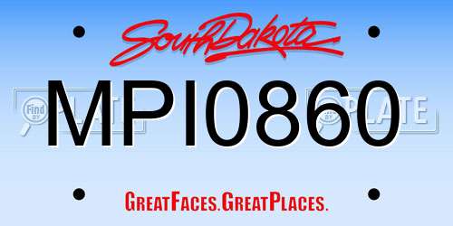 MPI0860 South Dakota License Plate