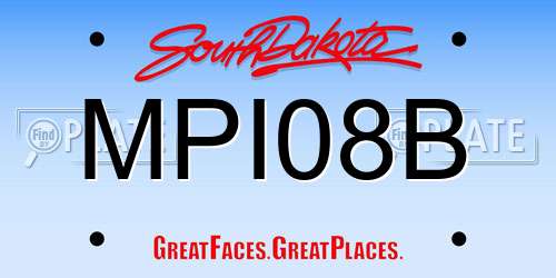 MPI08B South Dakota License Plate