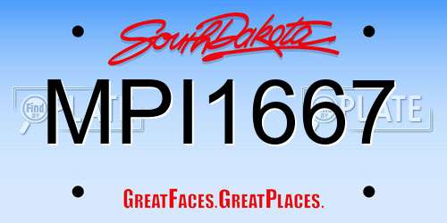 MPI1667 South Dakota License Plate