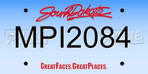 MPI2084 South Dakota License Plate