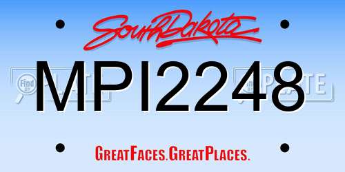 MPI2248 South Dakota License Plate