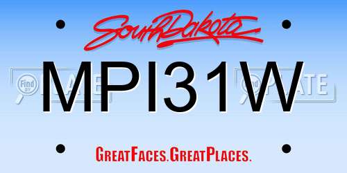 MPI31W South Dakota License Plate
