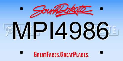 MPI4986 South Dakota License Plate