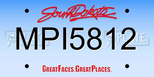 MPI5812 South Dakota License Plate