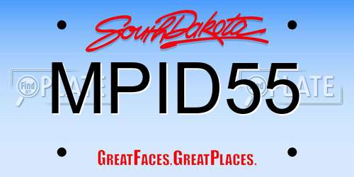 MPID55 South Dakota License Plate