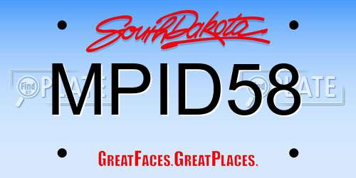 MPID58 South Dakota License Plate