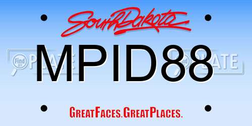 MPID88 South Dakota License Plate