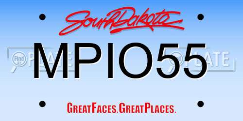 MPIO55 South Dakota License Plate