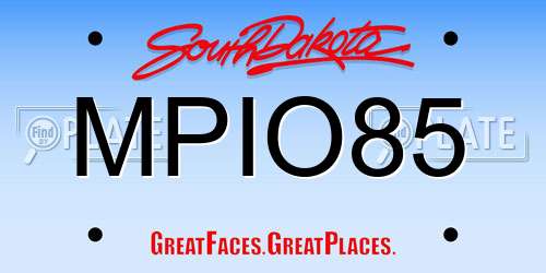MPIO85 South Dakota License Plate
