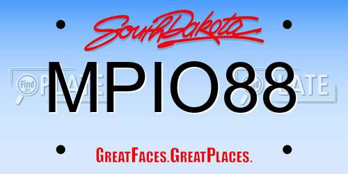 MPIO88 South Dakota License Plate