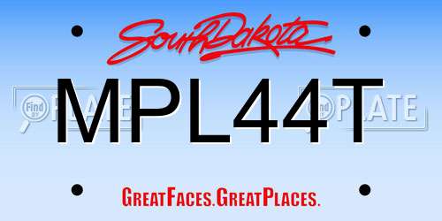 MPL44T South Dakota License Plate