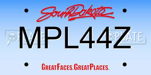 MPL44Z South Dakota License Plate