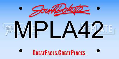 MPLA42 South Dakota License Plate