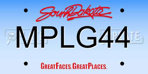 MPLG44 South Dakota License Plate