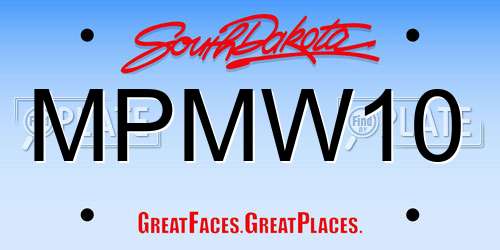 MPMW10 South Dakota License Plate