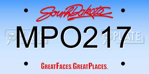 MPO217 South Dakota License Plate