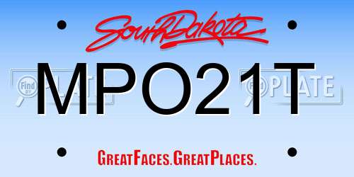 MPO21T South Dakota License Plate