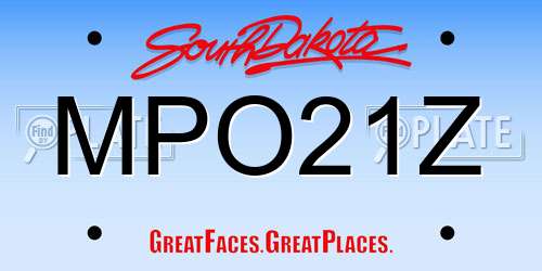 MPO21Z South Dakota License Plate