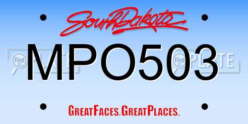 MPO503 South Dakota License Plate