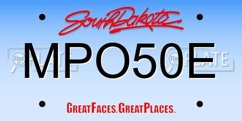 MPO50E South Dakota License Plate