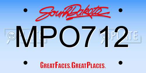 MPO712 South Dakota License Plate