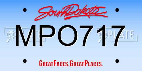 MPO717 South Dakota License Plate