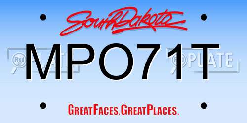 MPO71T South Dakota License Plate