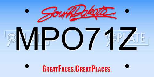 MPO71Z South Dakota License Plate
