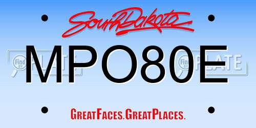 MPO80E South Dakota License Plate