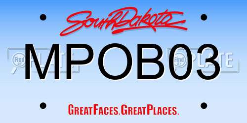 MPOB03 South Dakota License Plate