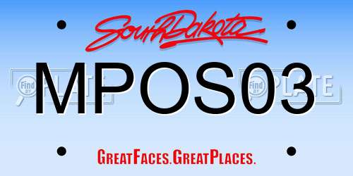 MPOS03 South Dakota License Plate