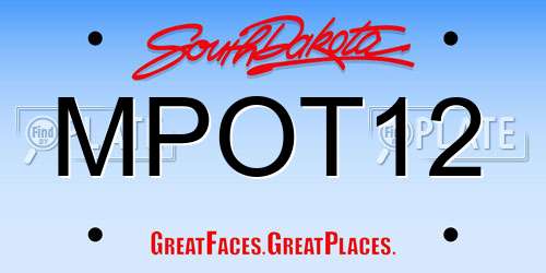 MPOT12 South Dakota License Plate