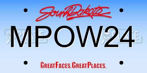 MPOW24 South Dakota License Plate