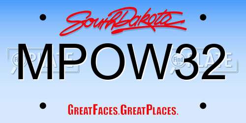 MPOW32 South Dakota License Plate