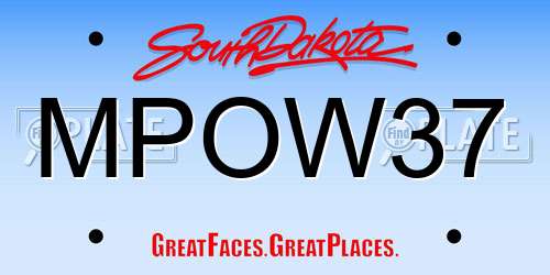 MPOW37 South Dakota License Plate