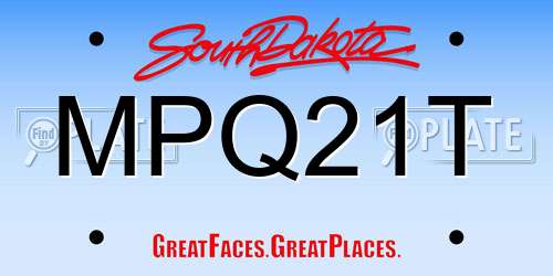 MPQ21T South Dakota License Plate