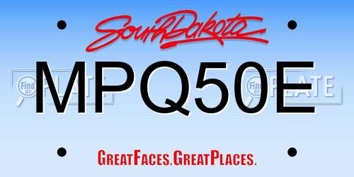 MPQ50E South Dakota License Plate