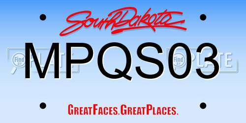 MPQS03 South Dakota License Plate