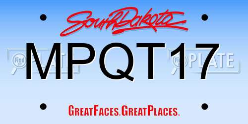 MPQT17 South Dakota License Plate