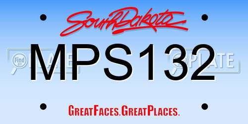 MPS132 South Dakota License Plate