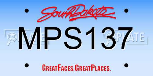 MPS137 South Dakota License Plate