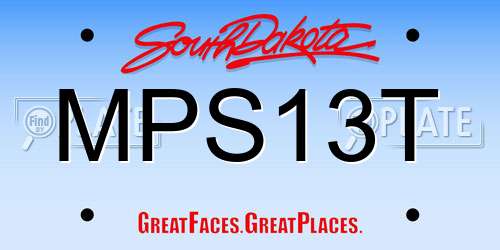 MPS13T South Dakota License Plate