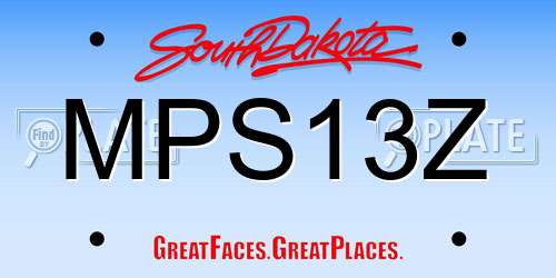 MPS13Z South Dakota License Plate