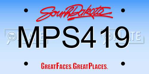 MPS419 South Dakota License Plate