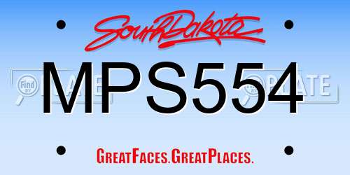 MPS554 South Dakota License Plate