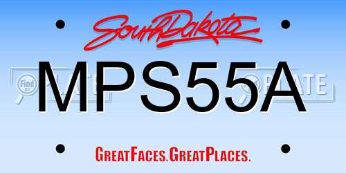 MPS55A South Dakota License Plate