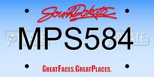 MPS584 South Dakota License Plate