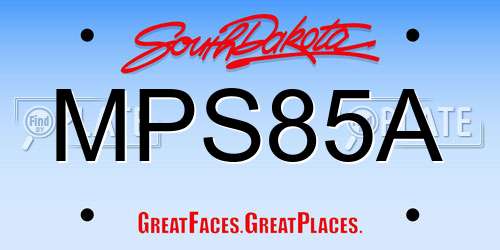 MPS85A South Dakota License Plate