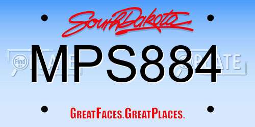 MPS884 South Dakota License Plate
