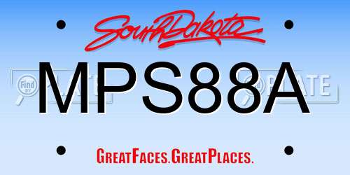MPS88A South Dakota License Plate